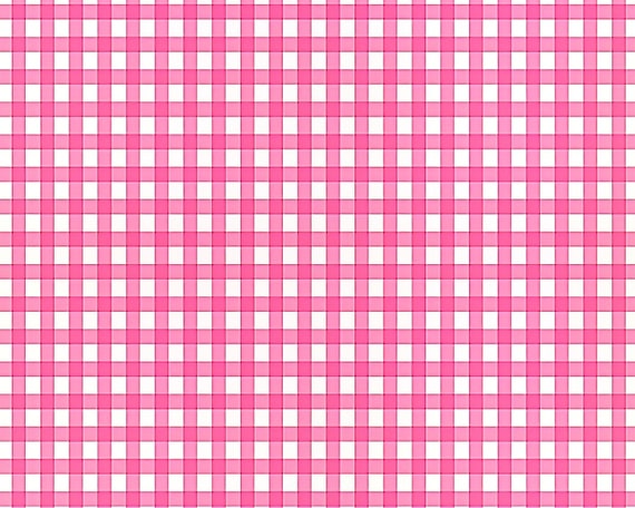 Pink Plaid Birthday ~ Edible 2D Fondant Birthday Cake/Cupcake Topper ~ D24529