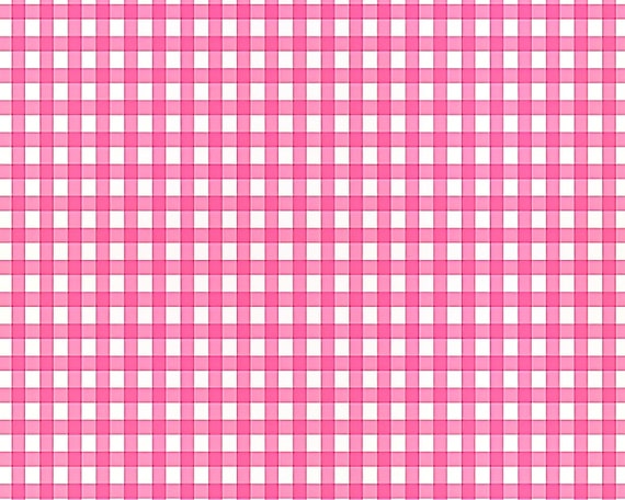 Pink Plaid Birthday ~ Edible 2D Fondant Birthday Cake/Cupcake Topper ~ D24529