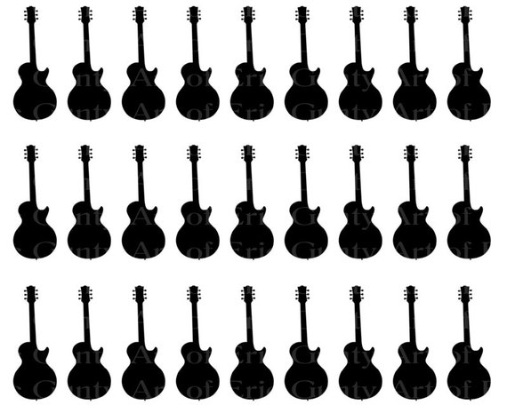 Music Guitars - Side Strips ~ Edible 2D Fondant Birthday Cake Side Toppers ~ D22036