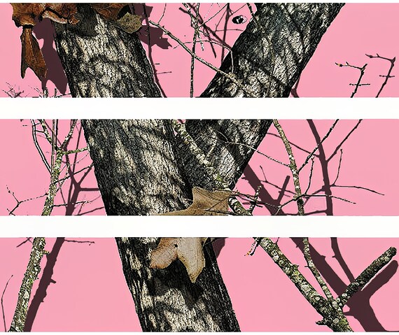 Pink Woodland Camo - Birthday Background - Side Strips ~ Edible 2D Fondant Birthday Cake Side Toppers ~ D5441