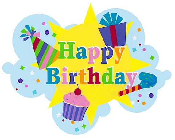 Cupcakes Happy Birthday ~ Edible 2D Fondant Birthday Cake/Cupcake Topper ~ D2177