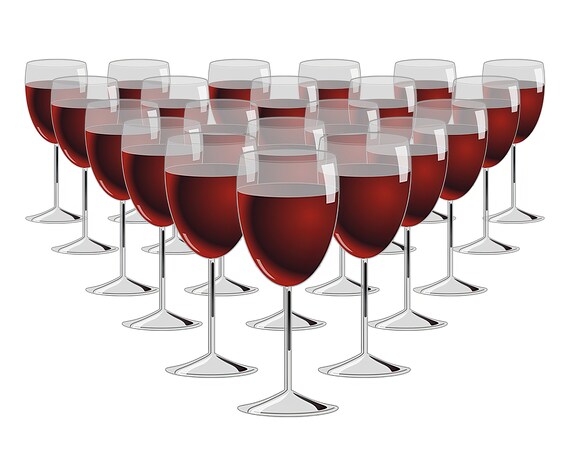Wine Glasses Birthday ~ Edible 2D Fondant Birthday Cake/Cupcake Topper ~ D21976