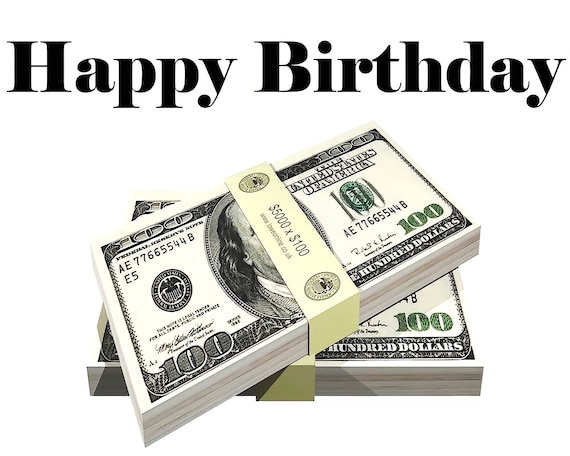 Las Vegas Happy Birthday Money Stack ~ Edible 2D Fondant Birthday Cake/Cupcake Topper ~ D22772