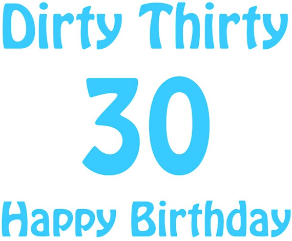 Dirty 30 Blue Guys Birthday ~ Edible 2D Fondant Birthday Cake/Cupcake Topper ~ D20664