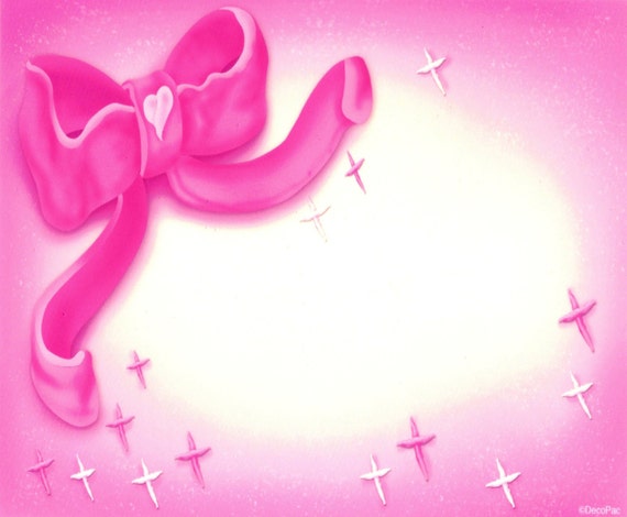 Pink Princess Bow Birthday ~ Edible 2D Fondant Birthday Cake/Cupcake Topper ~ D783