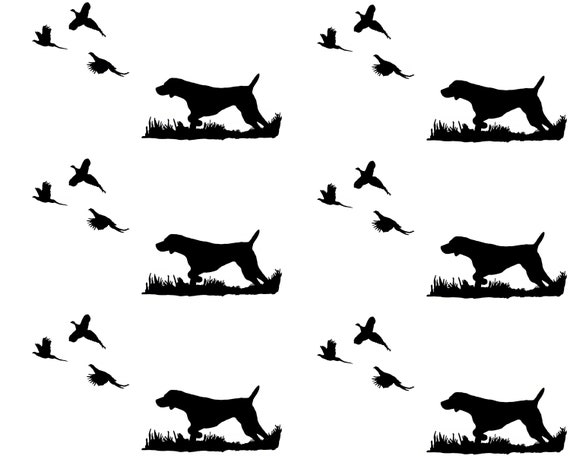 Dog Bird Hunting - Side Strips - Edible 2D Fondant Cake Side Toppers - Decorate The Sides of Your Cake! - D24413