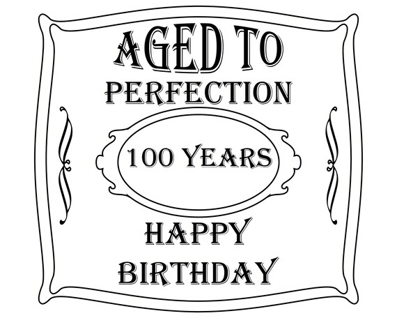 Aged To Perfection 100th Birthday ~ Edible 2D Fondant Birthday Cake/Cupcake Topper ~ D21910