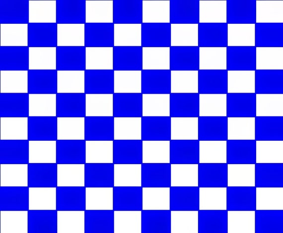 Blue Checkerboard Birthday ~ Edible 2D Fondant Birthday Cake/Cupcake Topper ~ D24058