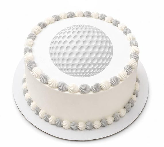 Golf Ball Close Up Edible Cake Topper, Realistic White Dimple Texture Frosting Sheet Image, Sports Club Party ~ D22751