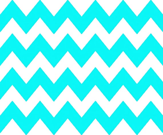 Cyan - Chevron Background Birthday ~ Edible 2D Fondant Birthday Cake/Cupcake Topper ~ D6337