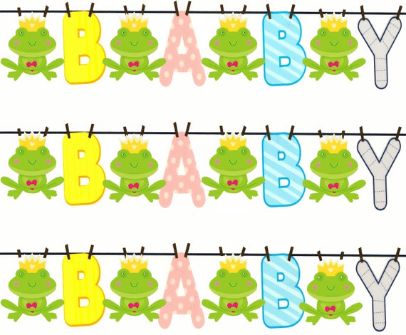 Baby Shower Frogs - Birthday Background - Side Strips - Edible Cake Side Toppers - Decorate The Sides of Your Cake! - D792