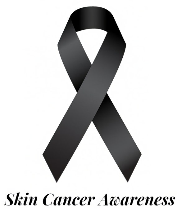 Black Skin Cancer Awareness Ribbon ~ Edible 2D Fondant Birthday Cake/Cupcake Topper ~ D24512