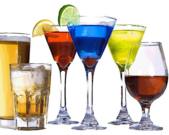Alcohol Cocktail Party ~ Edible 2D Fondant Birthday Cake/Cupcake Topper ~ D5973