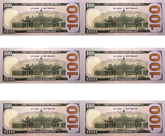 100 Dollar Bill Backs Background - Birthday ~ Edible 2D Fondant Birthday Cake/Cupcake Topper ~ D20161
