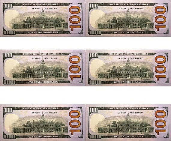 100 Dollar Bill Backs Background - Birthday ~ Edible 2D Fondant Birthday Cake/Cupcake Topper ~ D20161