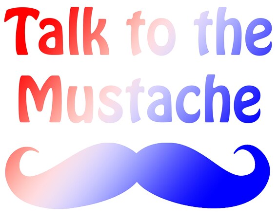 Talk To The Mustache Birthday ~ Edible 2D Fondant Birthday Cake/Cupcake Topper ~ D21700
