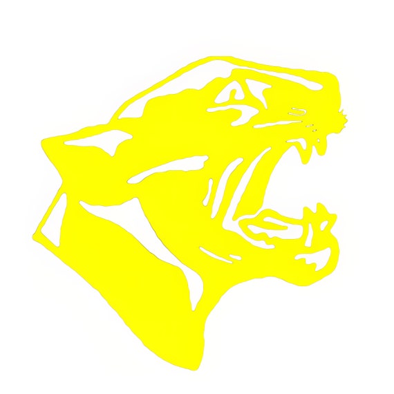 Yellow Panther Cougar Mascot Birthday ~ Edible 2D Fondant Birthday Cake/Cupcake Topper ~ D22466