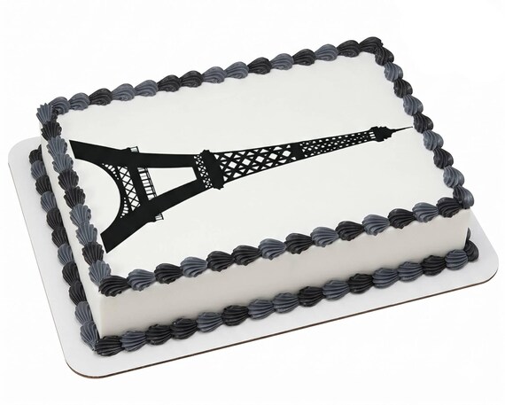 Eiffel Tower Edible Cake Topper, Paris France Frosting Sheet Image, French Birthday Travel ~ D21528