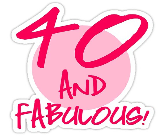 40 & Fabulous Birthday ~ Edible 2D Fondant Birthday Cake/Cupcake Topper ~ D5986