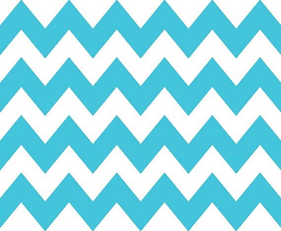 Turquoise - Chevron Background Birthday ~ Edible 2D Fondant Birthday Cake/Cupcake Topper ~ D6276
