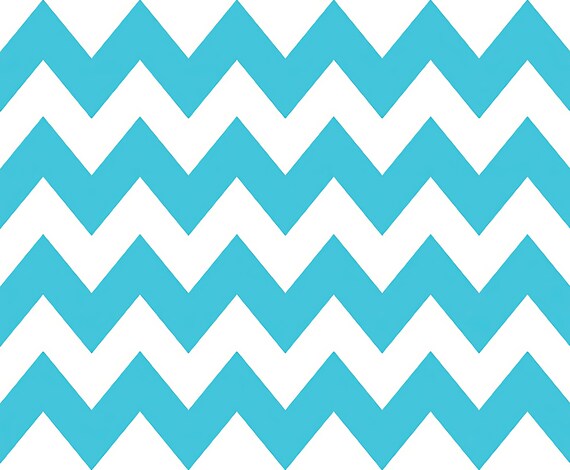 Turquoise - Chevron Background Birthday ~ Edible 2D Fondant Birthday Cake/Cupcake Topper ~ D6276