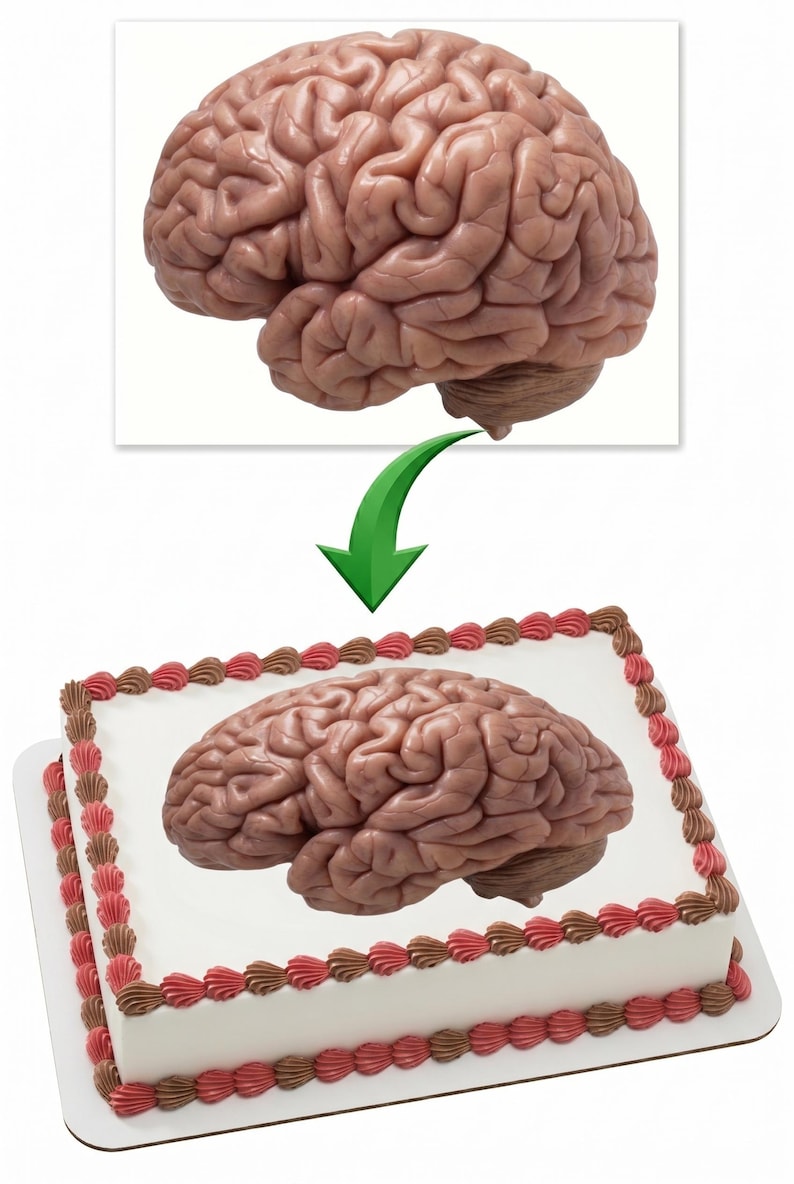 Human Brain Edible Cake Topper, Anatomy Science Frosting Sheet Image ...