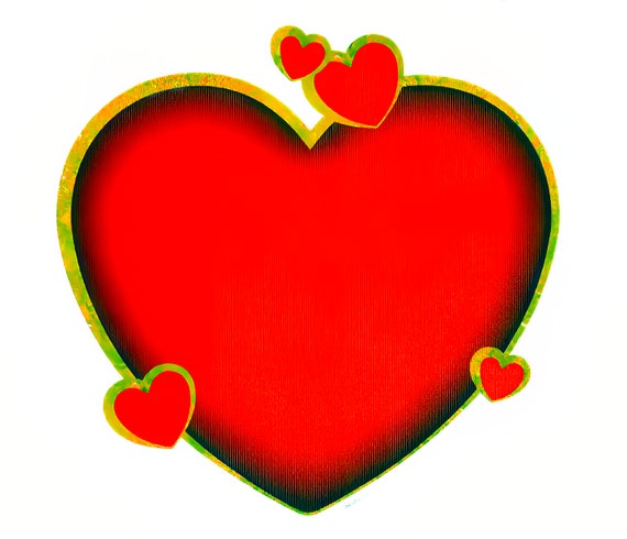 Love Heart Valentine's Day ~ Edible 2D Fondant Birthday Cake/Cupcake Topper ~ D22600