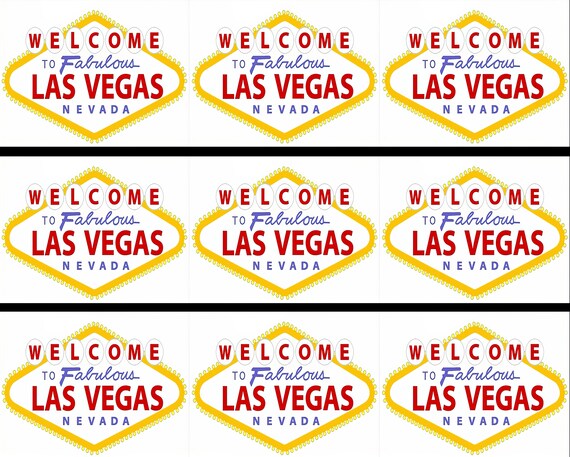 Las Vegas Casino Birthday - Side Strips ~ Edible 2D Fondant Birthday Cake Side Toppers ~ D22797