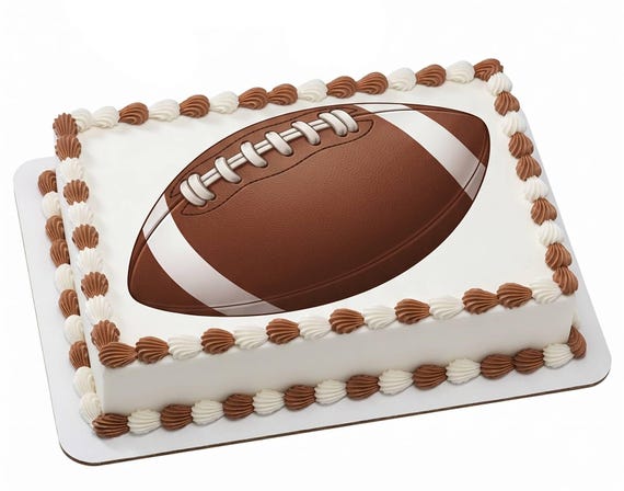 Football Edible Cake Topper, Classic Sports Ball Frosting Sheet Decoration ~ D226