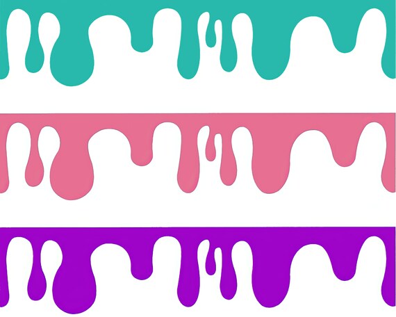 Gross Colorful Slime Birthday ~ Edible 2D Fondant Birthday Cake Side Toppers ~ D24303