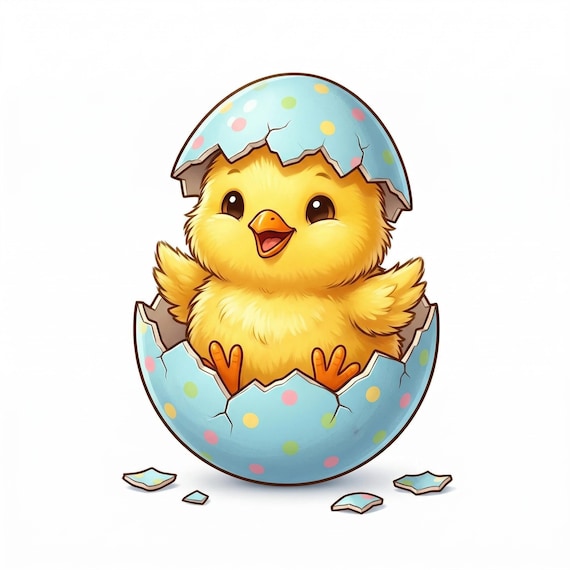 Easter Chick Hatching Egg Edible Cake Topper Cupcake Image Frosting Sheet Spring Decor Personalized (9 Size Options) D30022