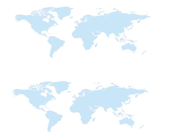 Light Blue World Map Birthday - 2D Edible Cake Side Toppers - Decorate The Sides of Your Cake! - D24748