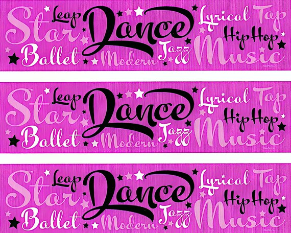 Dance - Side Strips ~ Edible 2D Fondant Birthday Cake Side Toppers ~ D105