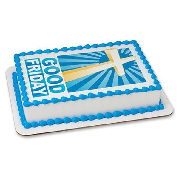 Good Friday Cross Religious Birthday ~ Edible 2D Fondant Birthday Cake/Cupcake Topper ~ D24072