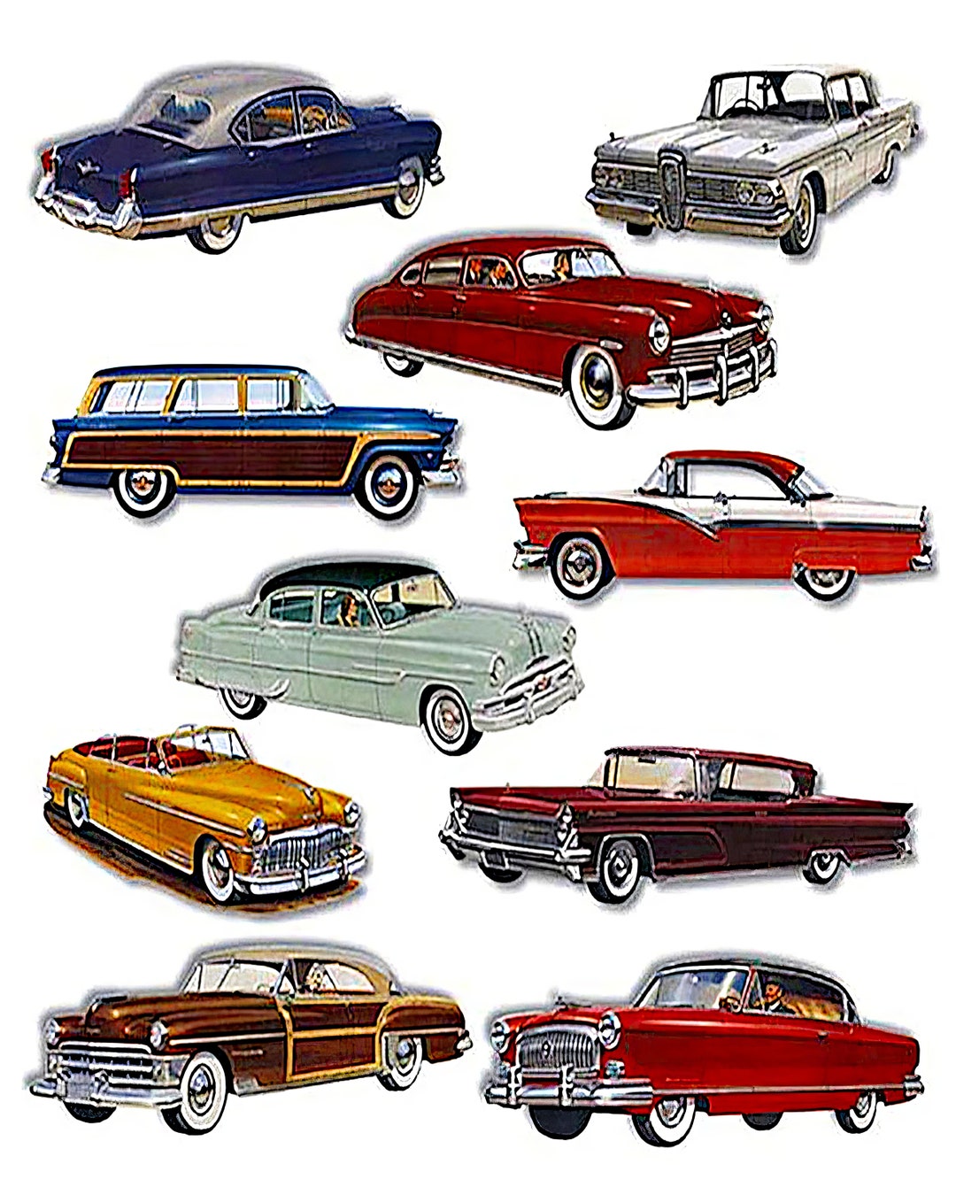 1950s Classic Cars Birthday Edible 2D Fondant Birthday - Etsy