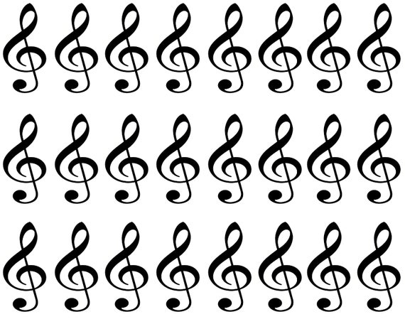 Music Band Notes Birthday - Side Strips ~ Edible 2D Fondant Birthday Cake Side Toppers ~ D22692