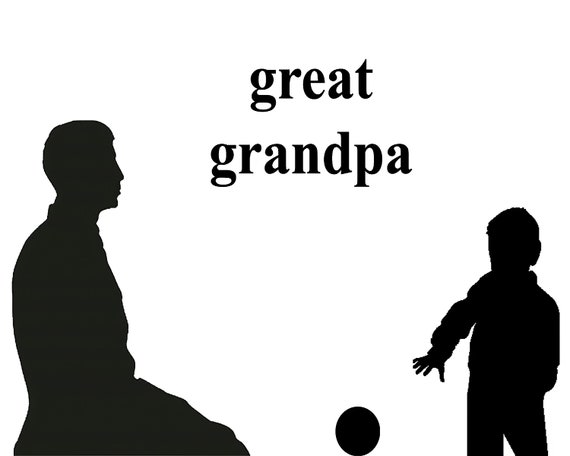 Great Grandpa Silhouette Birthday ~ Edible 2D Fondant Birthday Cake/Cupcake Topper ~ D24526