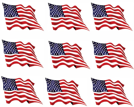 American Flag Patriotic Birthday ~ Edible 2D Fondant Birthday Cake Side Toppers ~ D24243