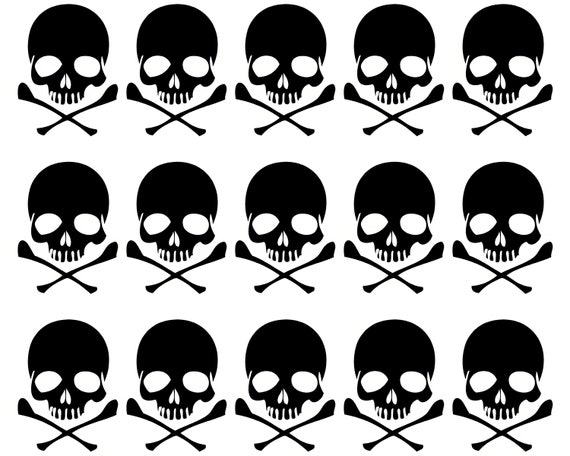 Halloween Skulls Birthday - Side Strips ~ Edible 2D Fondant Birthday Cake Side Toppers ~ D22521