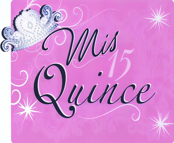 Mis Quince Quinceanera Birthday ~ Edible 2D Fondant Birthday Cake/Cupcake Topper ~ D2210