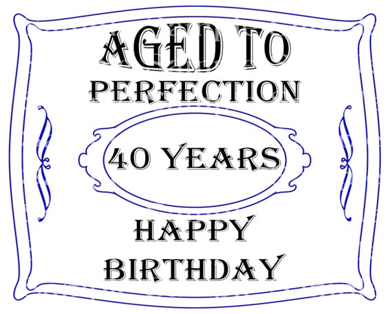 Aged To Perfection 40th Birthday ~ Frosting Sheet Cake Topper ~ Edible ~ D21898