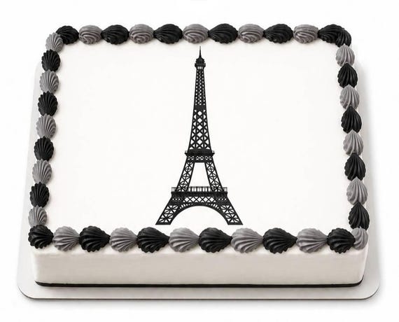 Eiffel Tower Edible Cake Topper, Paris France Frosting Sheet Image, French Birthday Travel ~ D21528