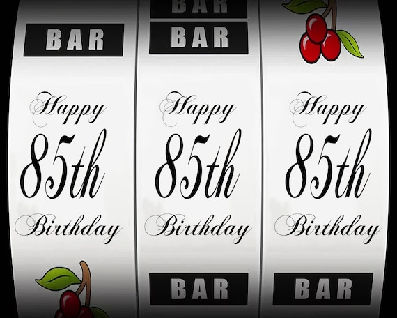 85th Birthday Casino Slot Machine ~ Edible 2D Fondant Birthday Cake/Cupcake Topper ~ D21875
