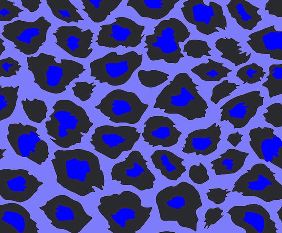 Blue & Purple Cheetah Print - Background Birthday ~ Edible 2D Fondant Birthday Cake/Cupcake Topper ~ D9766