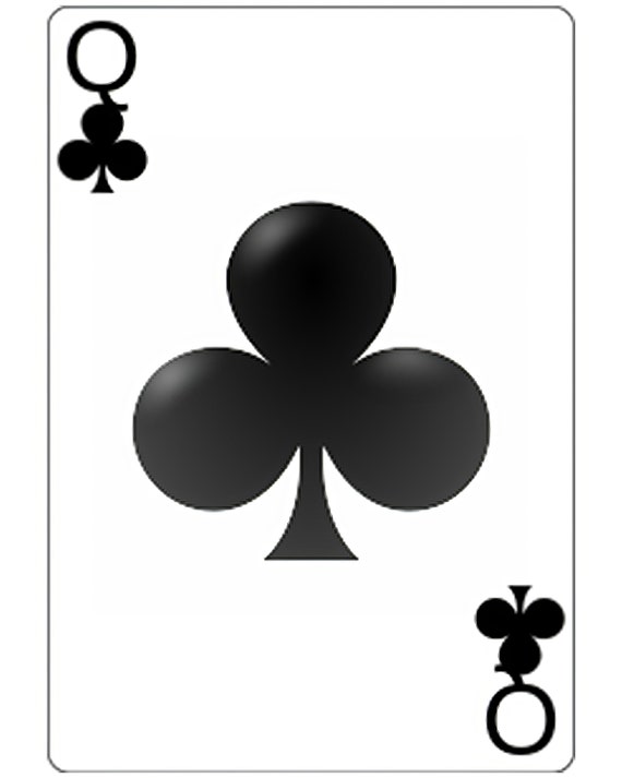 Queen of Clubs Poker Card Las Vegas Casino Birthday ~ Edible 2D Fondant Birthday Cake/Cupcake Topper ~ D21962
