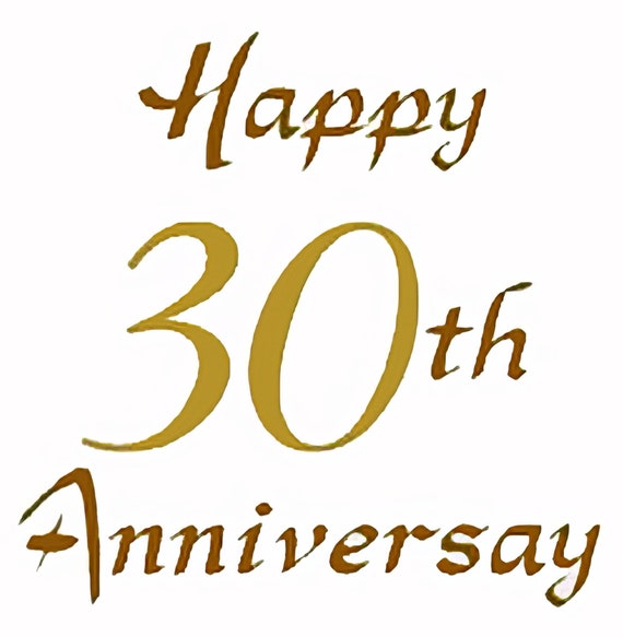 Happy 30th Anniversary ~ Edible 2D Fondant Birthday Cake/Cupcake Topper ~ D6766