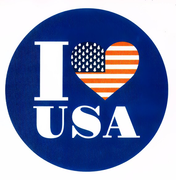 I Love USA 4th of July ~ Edible 2D Fondant Birthday Cake/Cupcake Topper ~ D22241