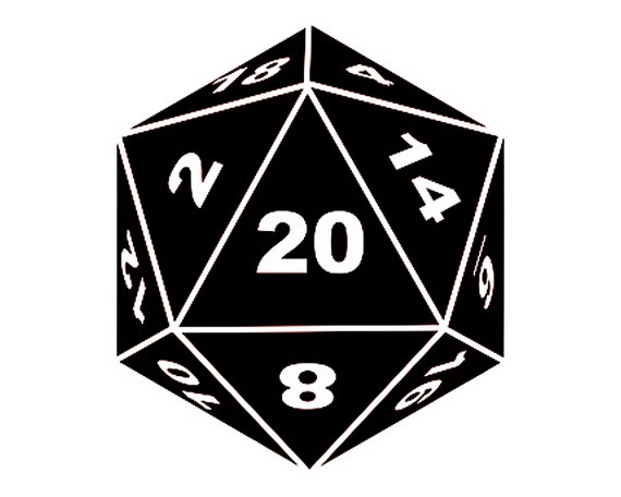 D20 Roleplay Game Dice Birthday ~ Edible 2D Fondant Birthday Cake/Cupcake  Topper ~ D22910