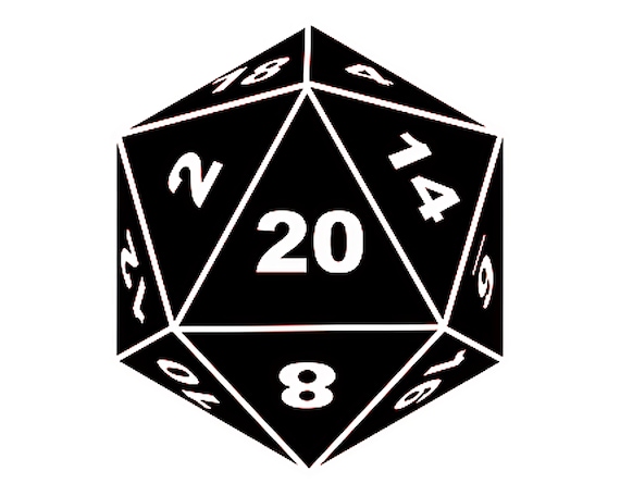 D20 Roleplay Game Dice Birthday ~ Edible 2D Fondant Birthday Cake/Cupcake  Topper ~ D22910