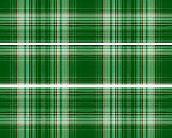 Green Plaid Birthday - Side Strips ~ Edible 2D Fondant Birthday Cake Side Toppers ~ D22723